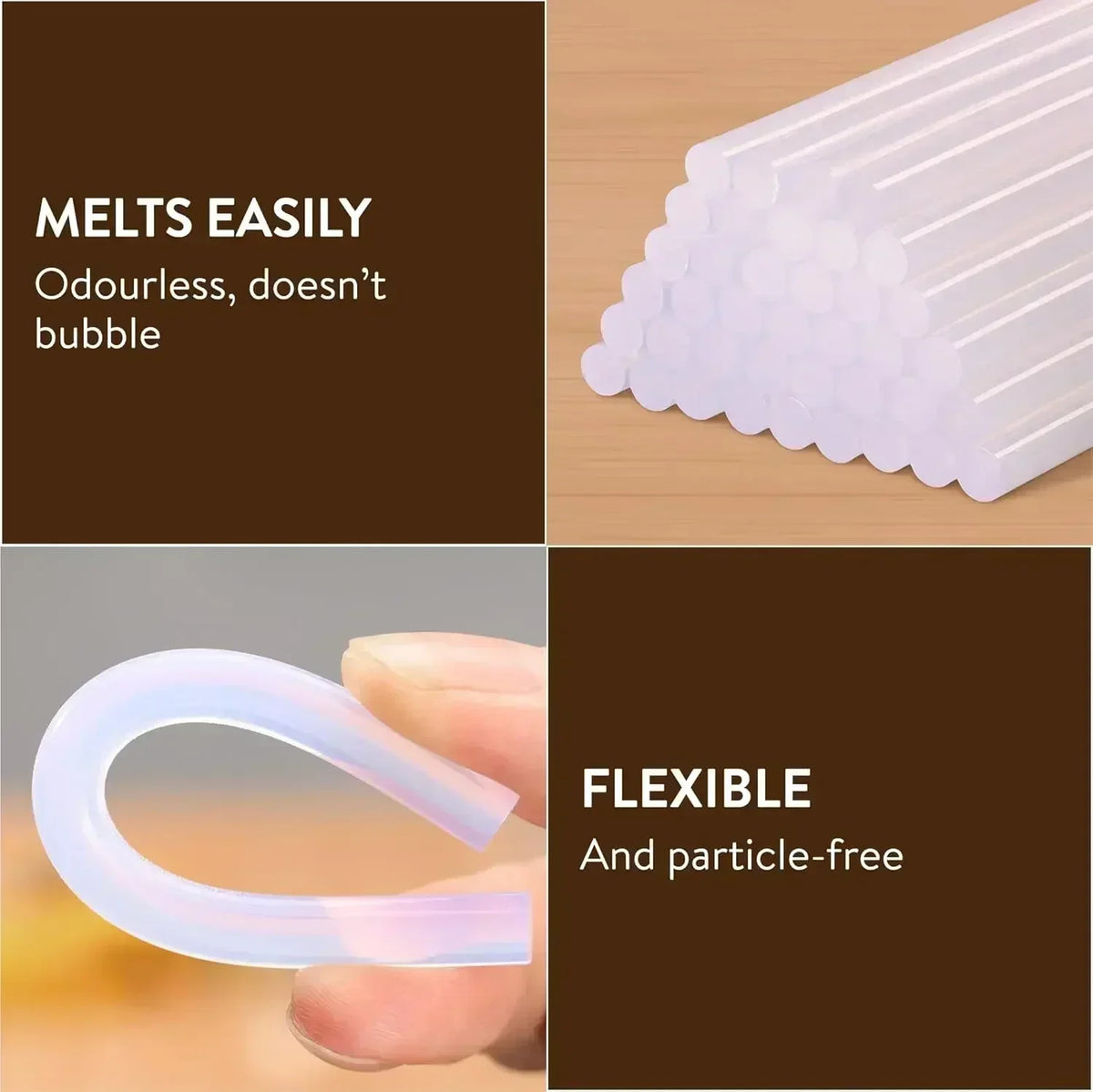50-Piece Transparent Hot Melt Glue Sticks - Universal Adhesive for Electric Glue Guns, DIY Crafts & Repairs