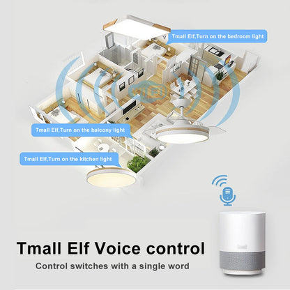 Tuya WiFi Smart Ceiling Fan Light Kit – Remote & App Control, Adjustable Speed, Alexa & Google Home Compatible