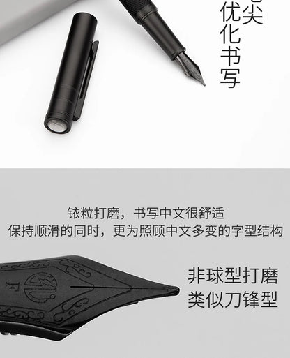LT Hongdian Titanium Black Forest Calligraphy Pen — Student & Business Ink Pen with Gift Box