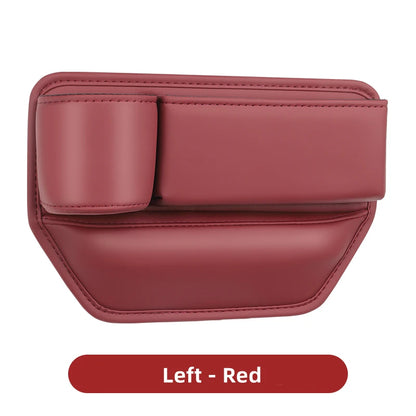 Leather Car Seat Gap Organizer – Multifunction Console Crevice Filler, Side Storage Box with Cup Holder, Car Interior Storage Pocket