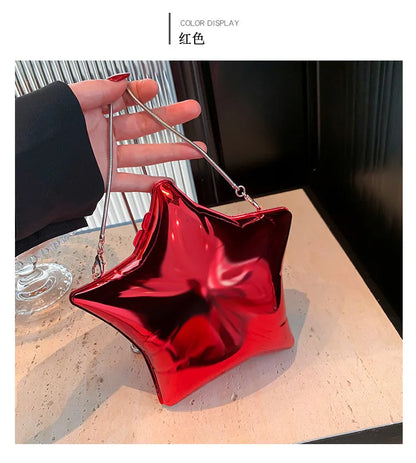 Acrylic Bright Five-Pointed Star Zero Wallet – 2025 Sweet Cool Spicy Girl Mini Party Bag, Candy Colored Banquet Purse