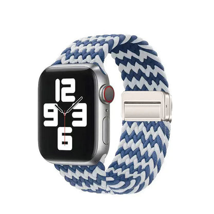 Nylon Braided Watch Band for Apple Watch – Compatible with Series SE, 3–10 & Ultra (38–49mm Adjustable Sport Strap)