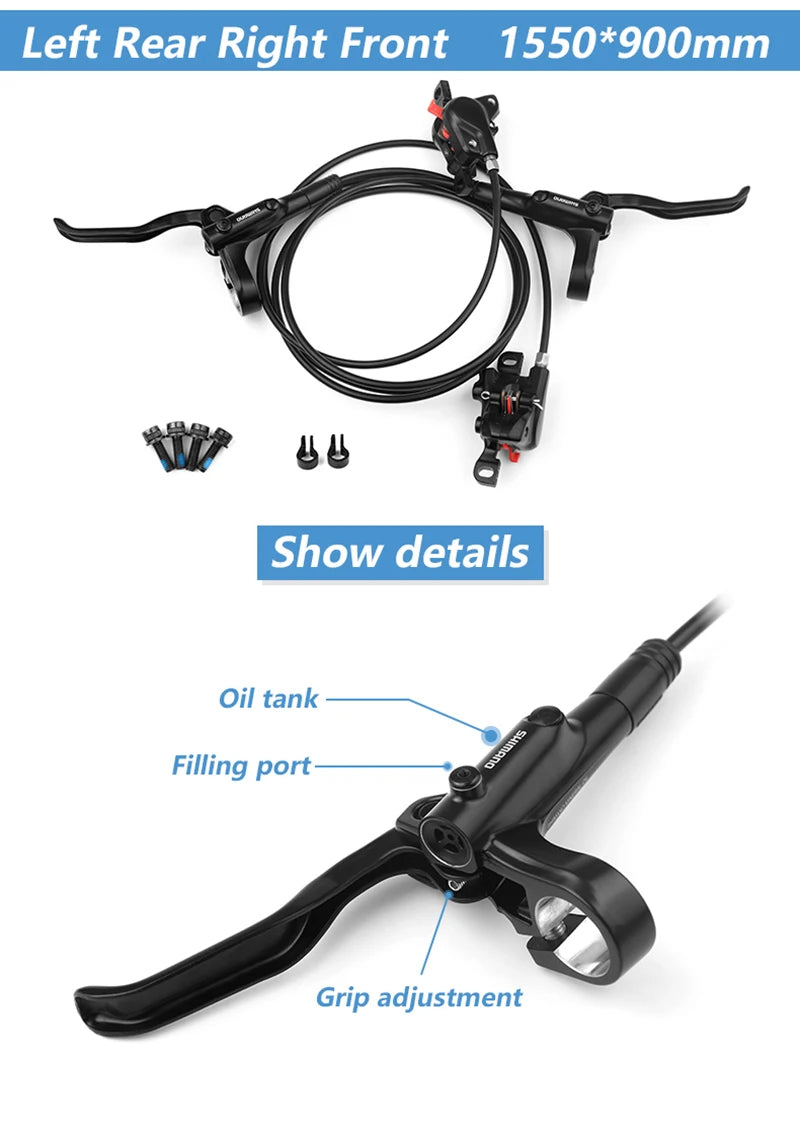 Shimano MT200 MTB Hydraulic Disc Brake Set – 160mm Rotors, BR-BL Calipers for Mountain Bike Cycling Parts