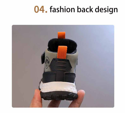 Children’s Autumn Winter Sneakers – Plush Cashmere Lined Sport Shoes for Boys & Girls, Warm Casual Running Flats for Teens