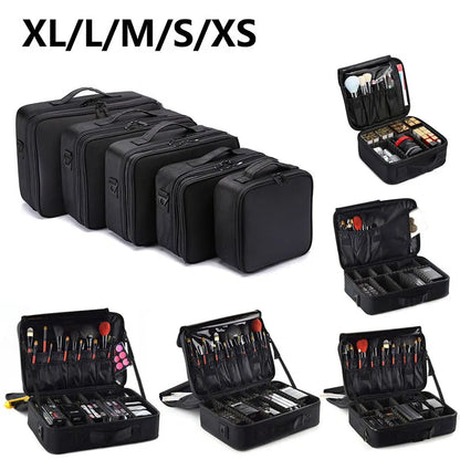 Professional Makeup Case: Female Travel Beauty Nail Toolbox - Big Capacity Cosmetic Organizer Suitcase for Makeup Storage