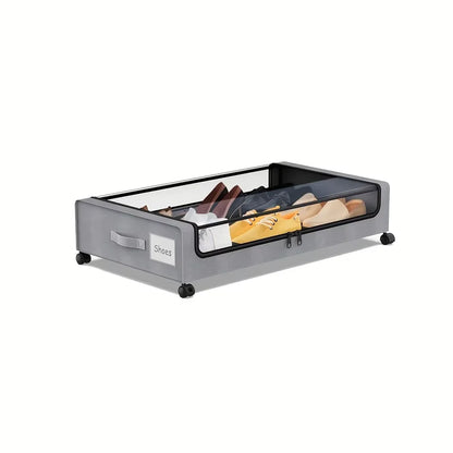 Underbed Storage Lockers with Wheels & Lids – Space-Saving Pull-Out Containers for Shoes & Clothes, Ideal for Dorm Bedrooms