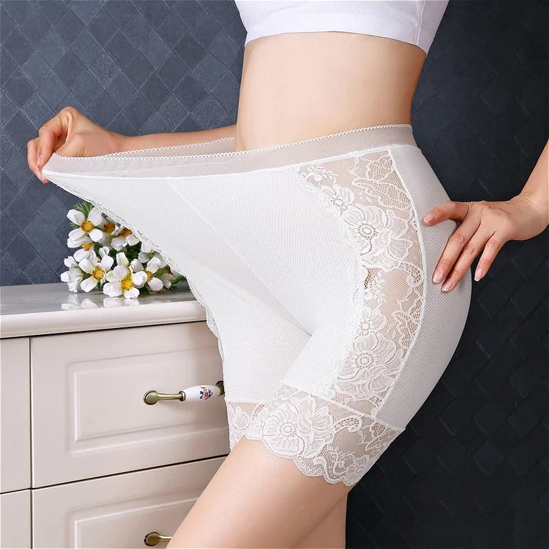 Plus Size Women’s Safety Shorts - Seamless Lace Anti-Chafing Boyshort Underwear for Under Skirts & Dresses