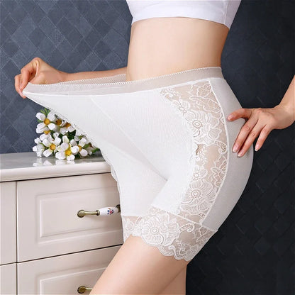 Plus Size Women’s Safety Shorts - Seamless Lace Anti-Chafing Boyshort Underwear for Under Skirts & Dresses