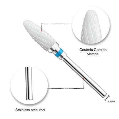 Manicure Pedicure Tools: Ceramic Carbide Nail Drill Bit - Electric Drill Machine Burr Milling Cutter for Precision Nail Care