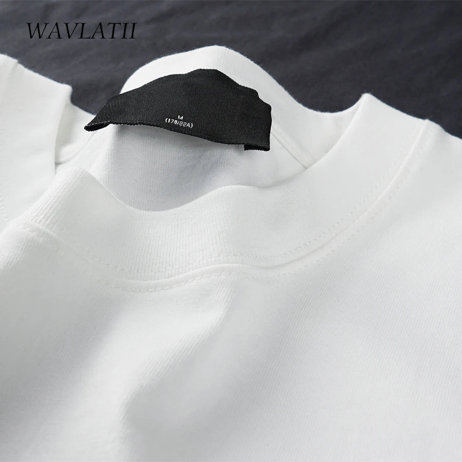 WAVLATII Oversized Summer T-Shirt – Unisex Korean Streetwear Solid Color Casual Tee for Men & Women, Basic Loose Fit Top