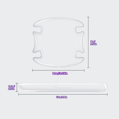 8pc Universal Invisible Car Door Handle Bowl Scratch Protective Stickers - Anti-collision Protection Strip for Car Handles