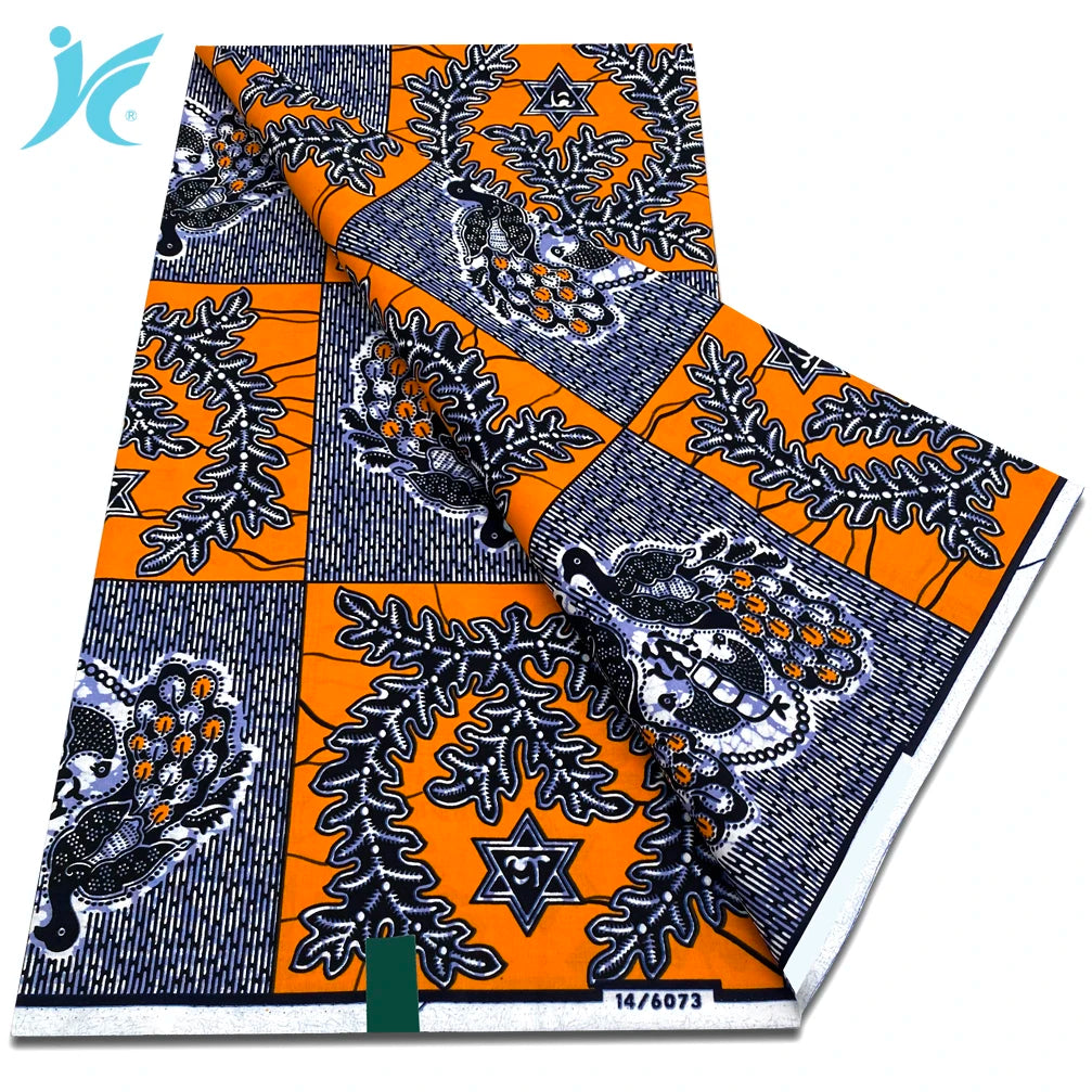 Classic African Wax Fabric - 100% Cotton Soft Ankara Pagne for Women's Dresses