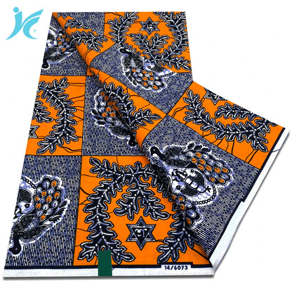 Classic African Wax Fabric - 100% Cotton Soft Ankara Pagne for Women's Dresses