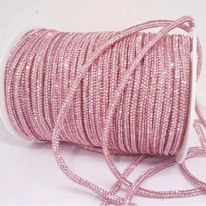 Rhinestone Cord Trim - 10-50 Yard Sparkling DIY Craft String for Clothing, Shoes, Bags & Wedding Decor