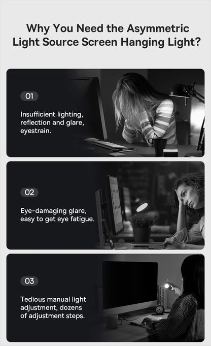 Baseus Screen Light Desk Lamp – USB Hanging LED Light for Computer Monitor, Laptop, and Study Reading