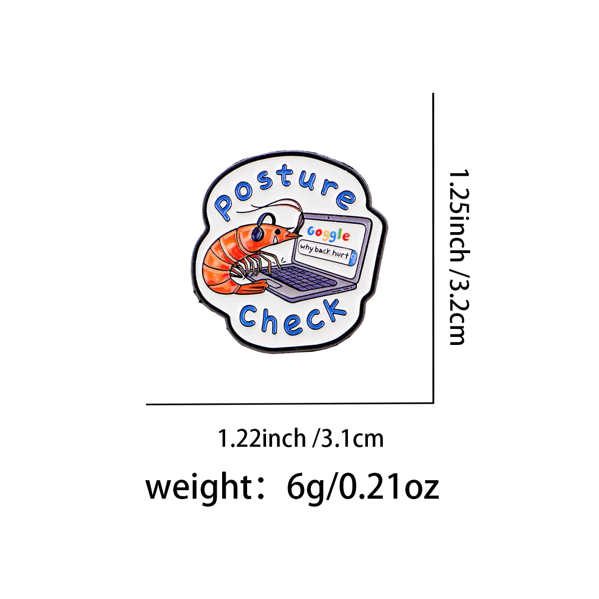 Shrimp Enamel Pin – Funny “Check” Quote Lapel Brooch for Backpacks, Women’s Fashion & Gifts