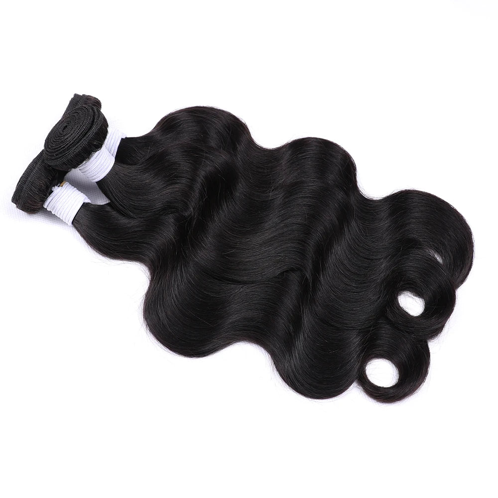 Body Wave Brazilian Human Hair Bundles – 1/3/4 Bundle Deals Natural & Jet Black Hair Extensions