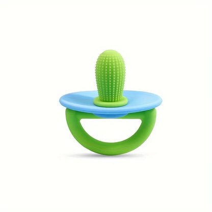 Silicone Teether Ring – Pacifier-Style Soft Teething Tool with Molar Massage Dots