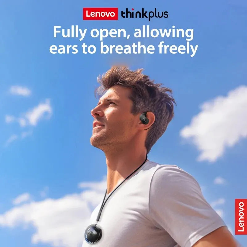 Lenovo X15pro OWS Earphone: Bluetooth 5.4, Ear-Mounted Sports Waterproof Wireless Earphones with Lanyard