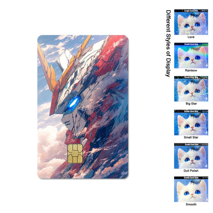 Gundam RX-78-2 & ZGMF-X19A Card Stickers - 2.5D HD Matte Waterproof PVC Skins for Credit and Debit Cards