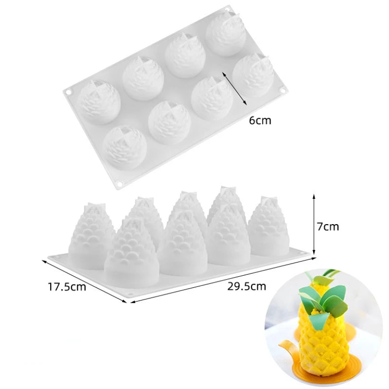 Fruit & Heart Silicone Cake Mold — Geometry Chocolate, Ice Cube, Biscuit & Jelly DIY Baking Set for Pudding & Birthday Gifts