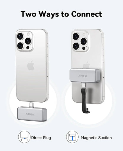 ORICO FlashPod 256GB Mini Portable SSD – ProRes Direct Plug, PD 100W Fast Charging for iPhone 16/15, Mac, PC & Dashcam Storage