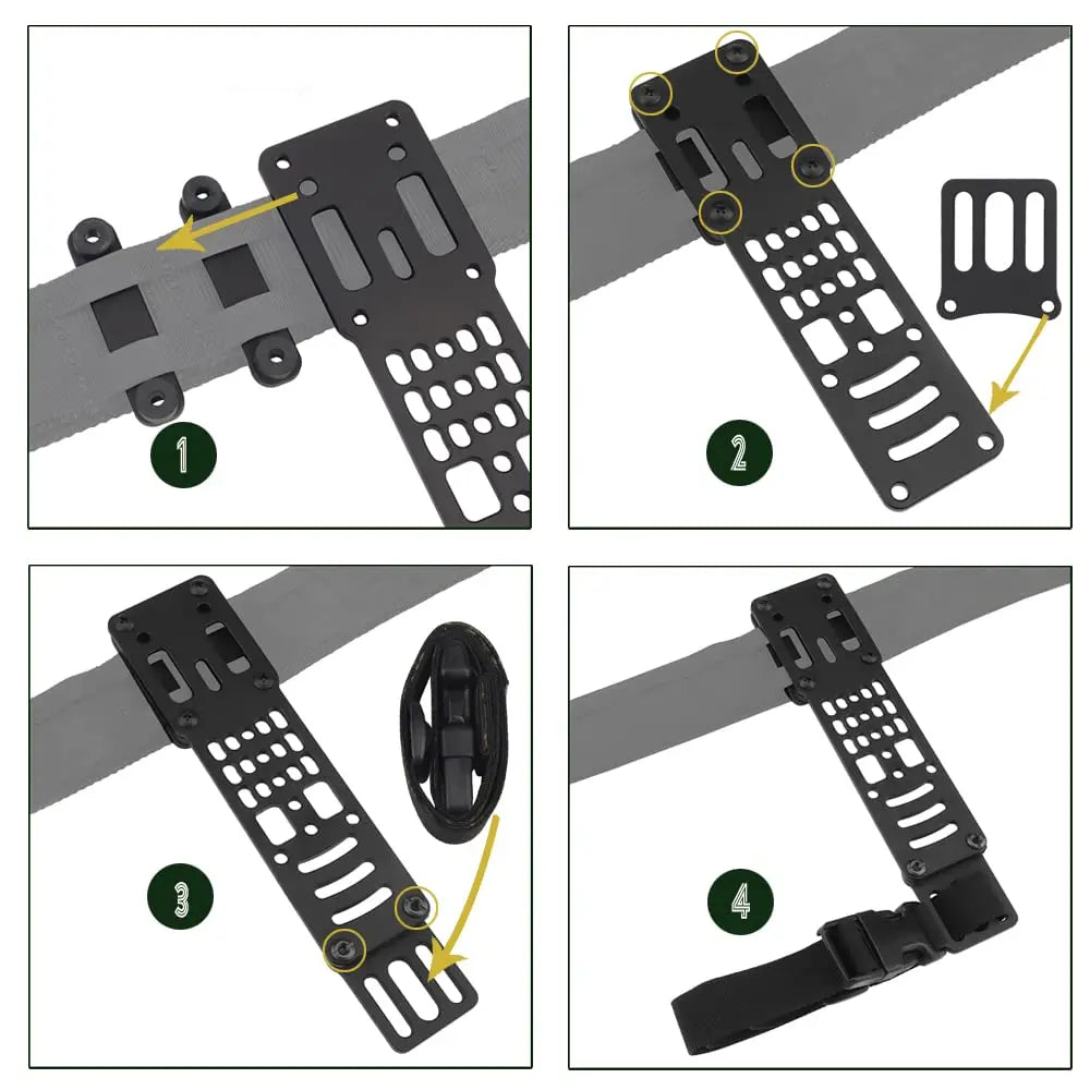 Adjustable Drop Leg Holster Adapter - Metal Modular Tactical Mount Platform for QLS Airsoft Gear