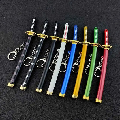 Mini Roronoa Zoro Samurai Sword Keychain – Anime Katana Toy for Men, Cosplay & Gifts