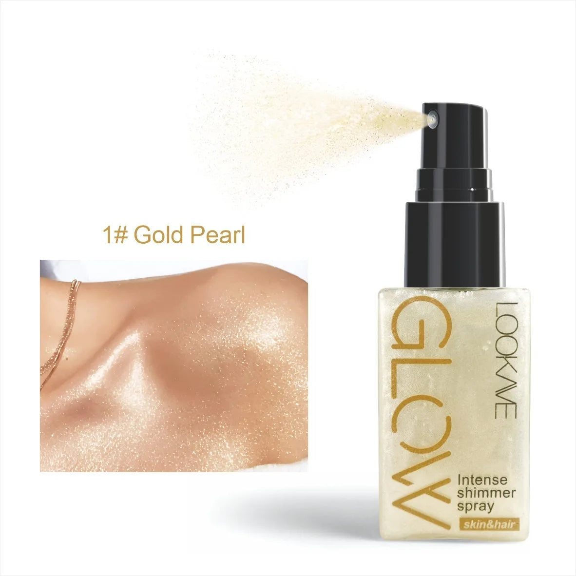 Waterproof Shimmer Oil Spray – Long-Lasting Gold & Bronze Liquid Highlighter for Face and Body