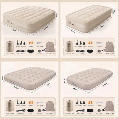 Outdoor Inflatable Air Mattress – Thickened Nap Bed & Air Cushion for Single or Double Use, Home & Travel