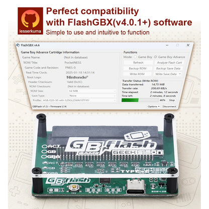 Chiscart Simon GBFlash Cart Writer - ROM Backup & Game Save Transfer Tool for Game Boy, GBA & GBC Flash Carts