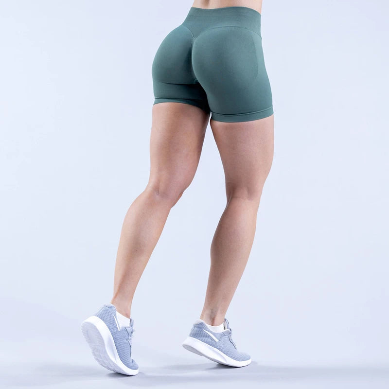 Women’s Gym Impact Running Shorts — Seamless Scrunch Butt Biker & Yoga Athletic Leggings