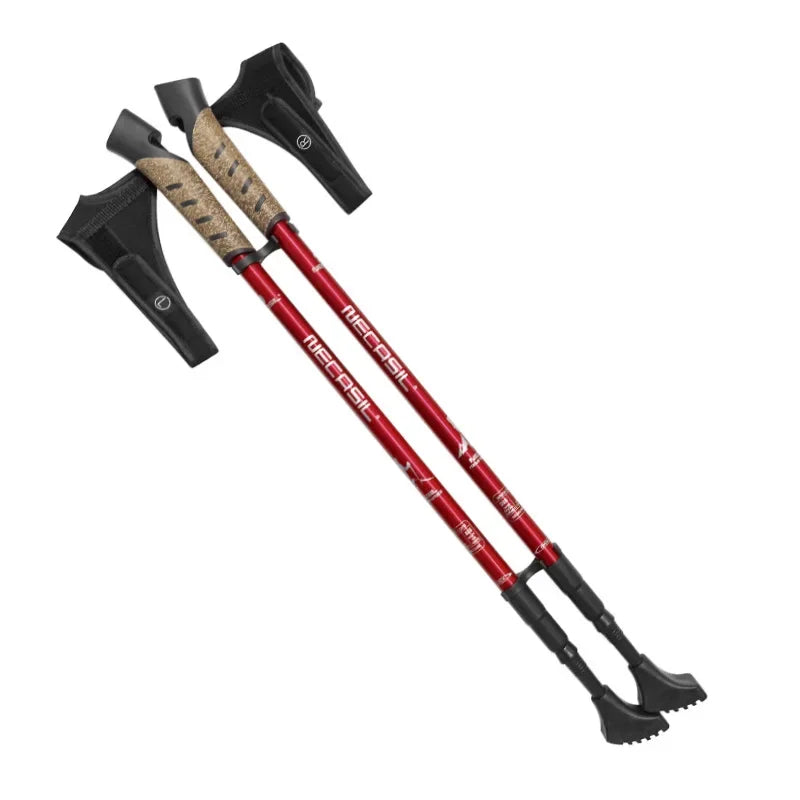 2PCS Nordic Walking Poles — Telescopic 7075 Aluminum Trekking Sticks for Hiking & Senderismo