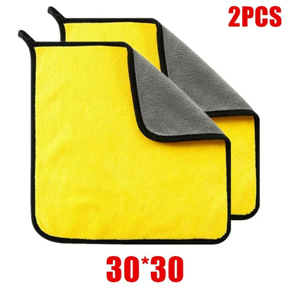 Microfiber Cleaning Towels – Thickened Soft Dual-Layer Car Wash & Drying Cloths (1/2/6/10pcs) Car Detailing Cleaning Rags