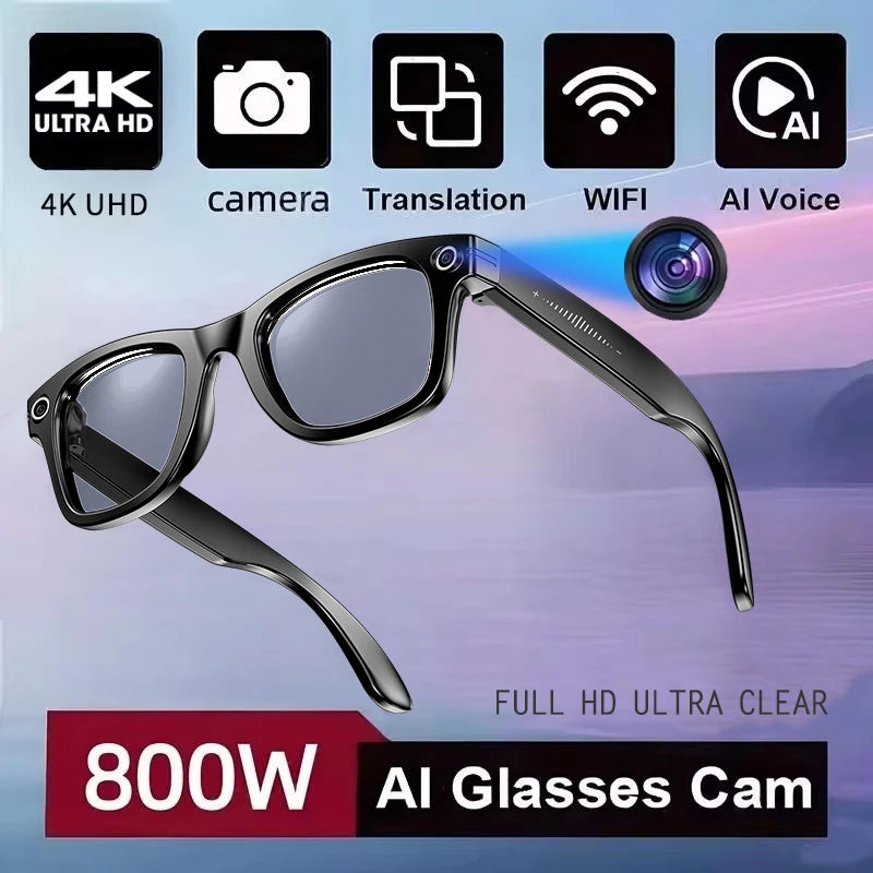 800W AI Smart Camera Glasses – Men Color-Changing Smart Sunglasses, Photo & Video Recording, Translation, Waterproof Call & Smart Wearable Eyewear