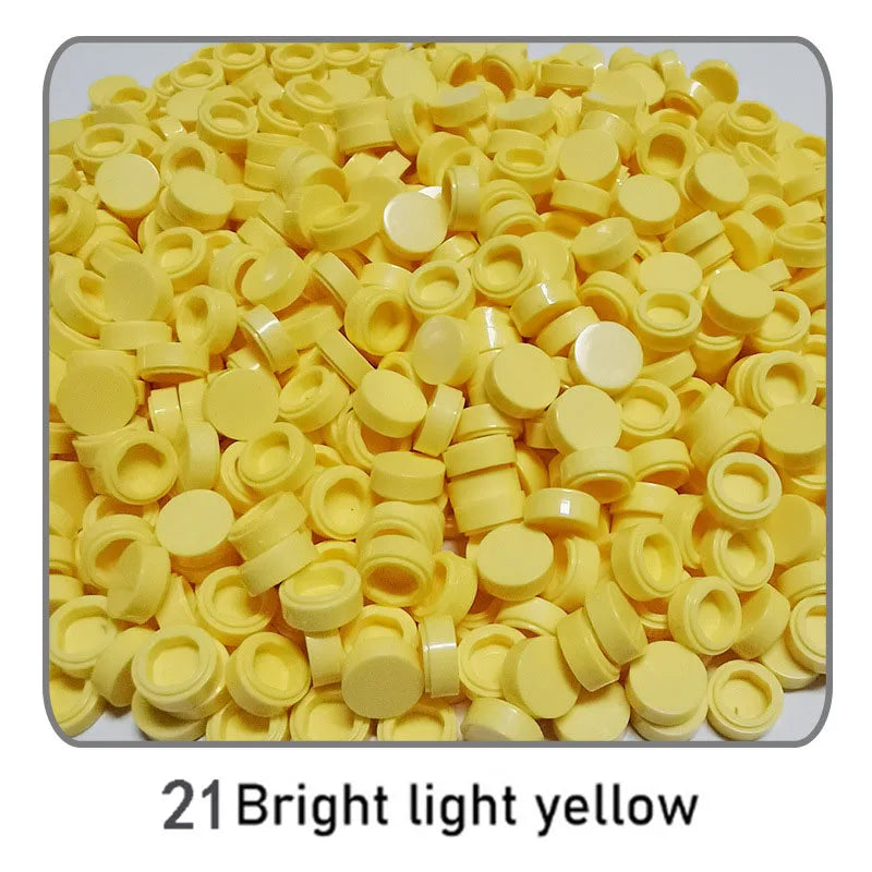1000Pcs 1x1 Round Building Blocks Set - 52 Color DIY Creative Educational Bricks Compatible with 98138 Toy Kits for Kids