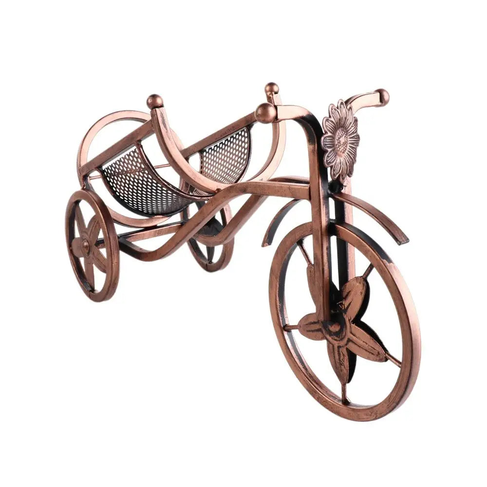Creative Metal Wine Rack – European Retro Tricycle Bike Design for Wine Display, Storage Organizer Shelf, Kitchen & Home Decor