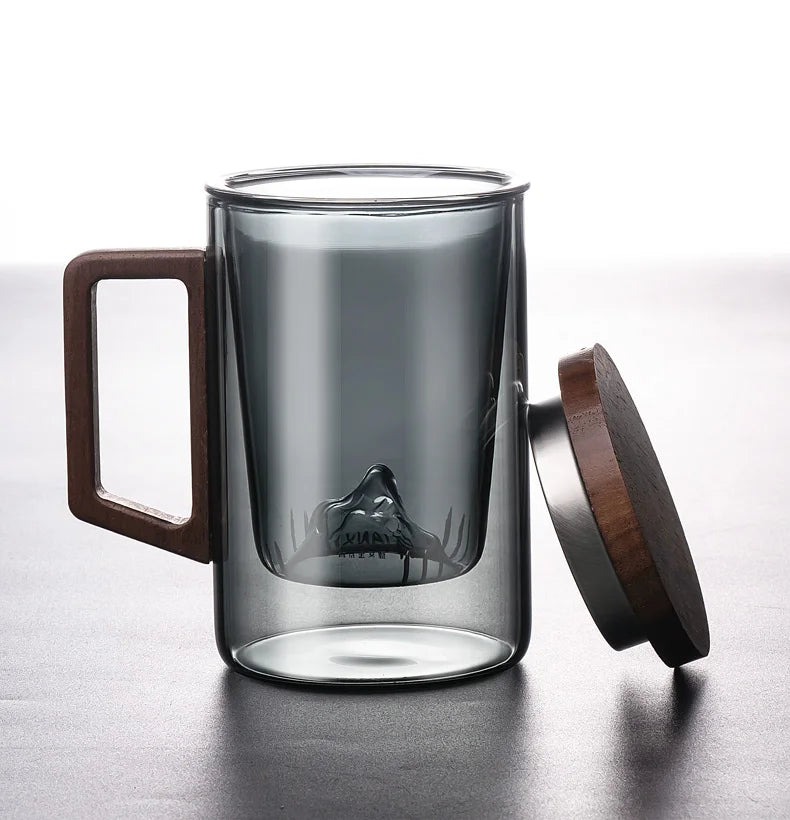 GIANXI High Borosilicate Glass Tea Cup with Belt Filter – Separate Flower Tea Water Cup for Original Tea Making