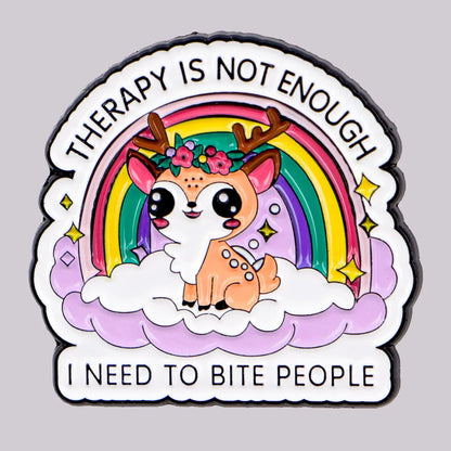 Funny Quotes Deer Enamel Pin – Cute Rainbow Lapel Brooch for Backpack, Clothing & Accessories, Fashion Jewelry Gift