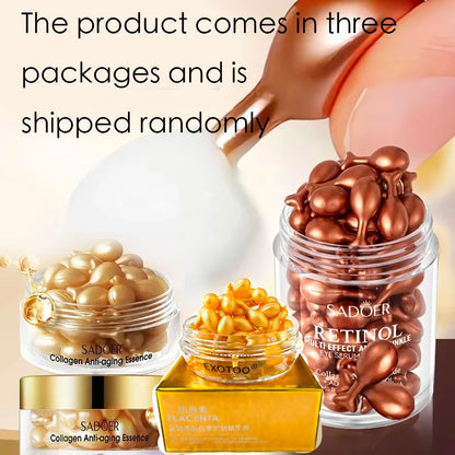 Collagen Retinol Firming Capsule Serum - Hydrating Face & Eye Essence for Nourished, Smooth-Looking Skin