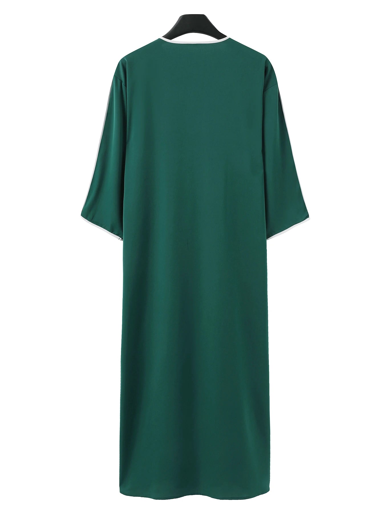 Moroccan Green Men’s Arab Robe - Traditional Embroidered Islamic Casual Clothing for Elegant Style
