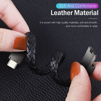 Portable Bracelet Fast Charging Cable – Compatible with iPhone 11/12/13/14 Pro Max, Samsung, Huawei, Xiaomi, USB Micro and Type-C Data Line