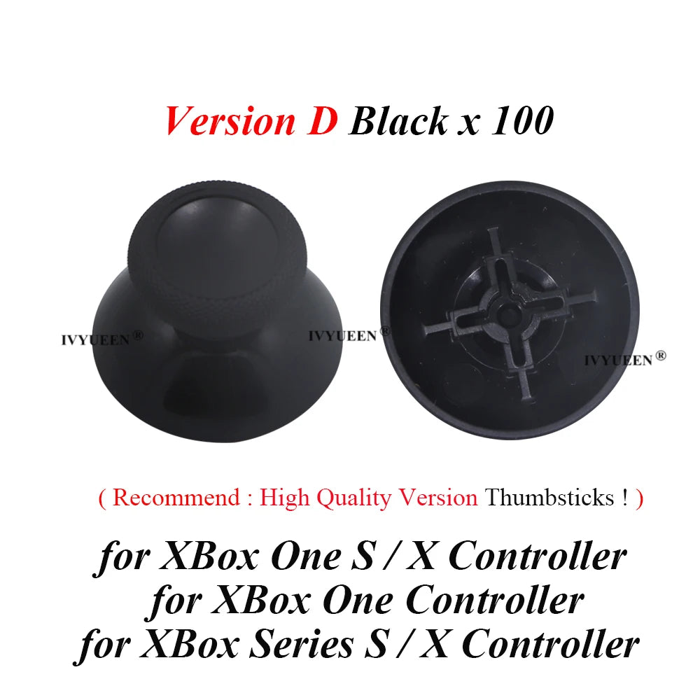 IVYUEEN 100PCS Black Analog Stick Caps – Thumb Grip Covers for PS5, PS4, PS3 & Xbox Controllers