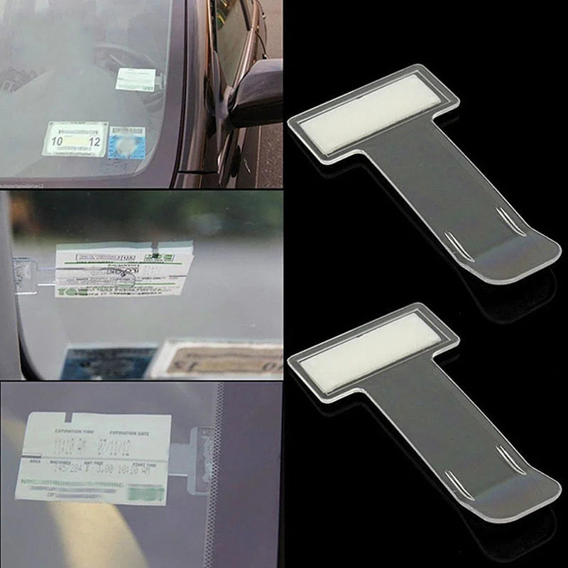 Universal Car Parking Ticket Clip | Windshield Sticker Holder | Organize Bills & Cards | Auto Interior Accessories - Pack of 2/5/10