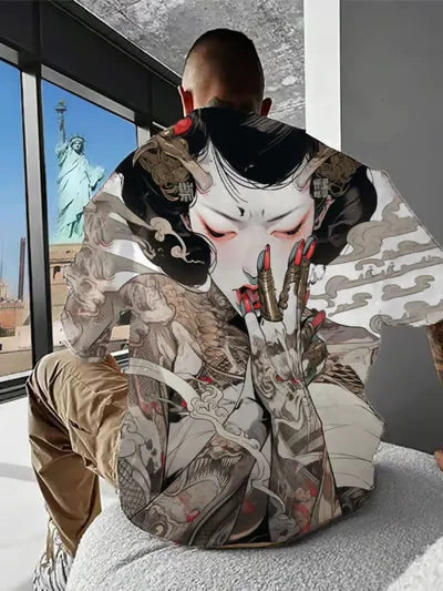Anime Girl 3D Print T-Shirt - Casual Loose Short Sleeve Streetwear for Men