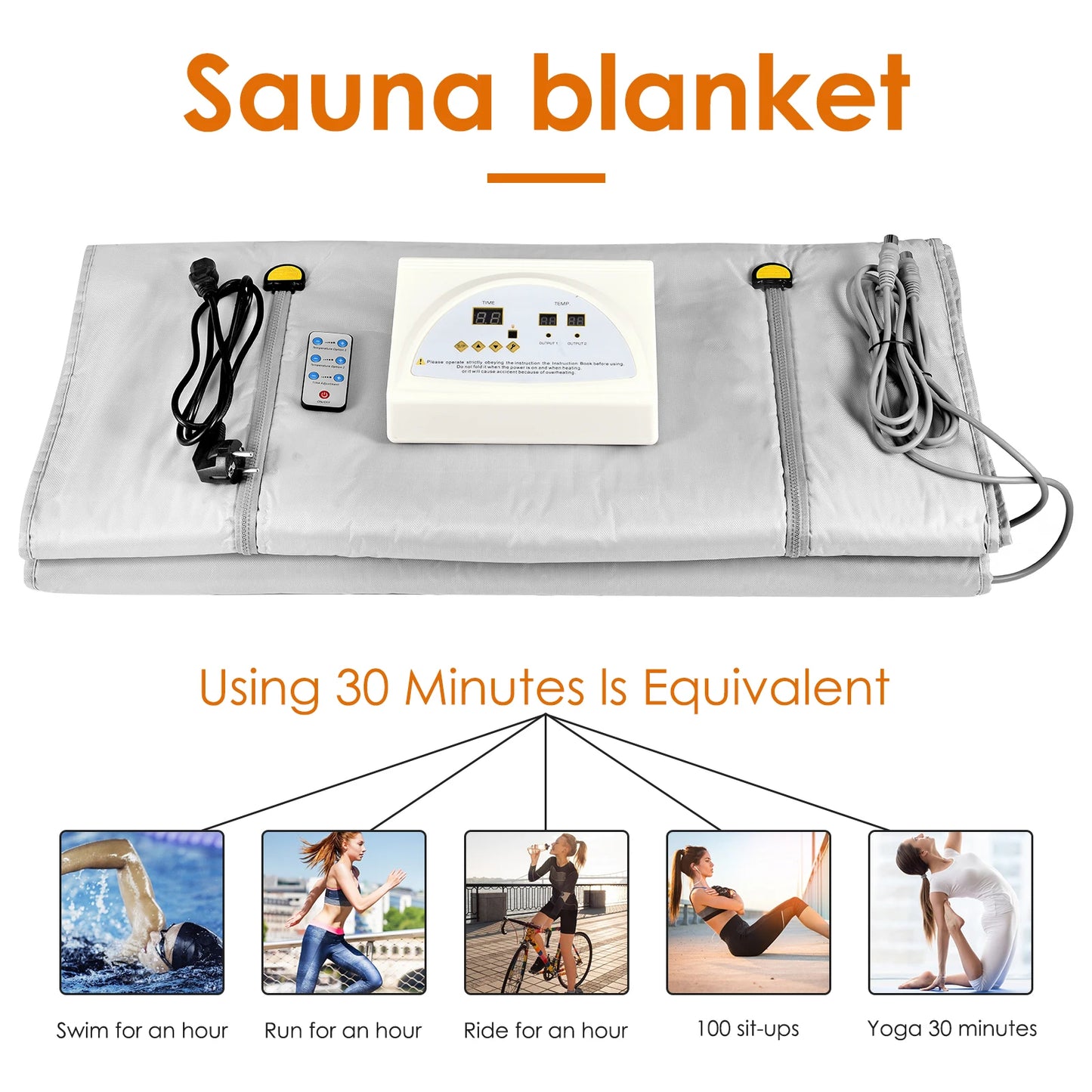 Professional Infrared Sauna Blanket – Slimming Heating Blanket with Zipper Design for Weight Loss & Detox, 180x80cm Home Spa