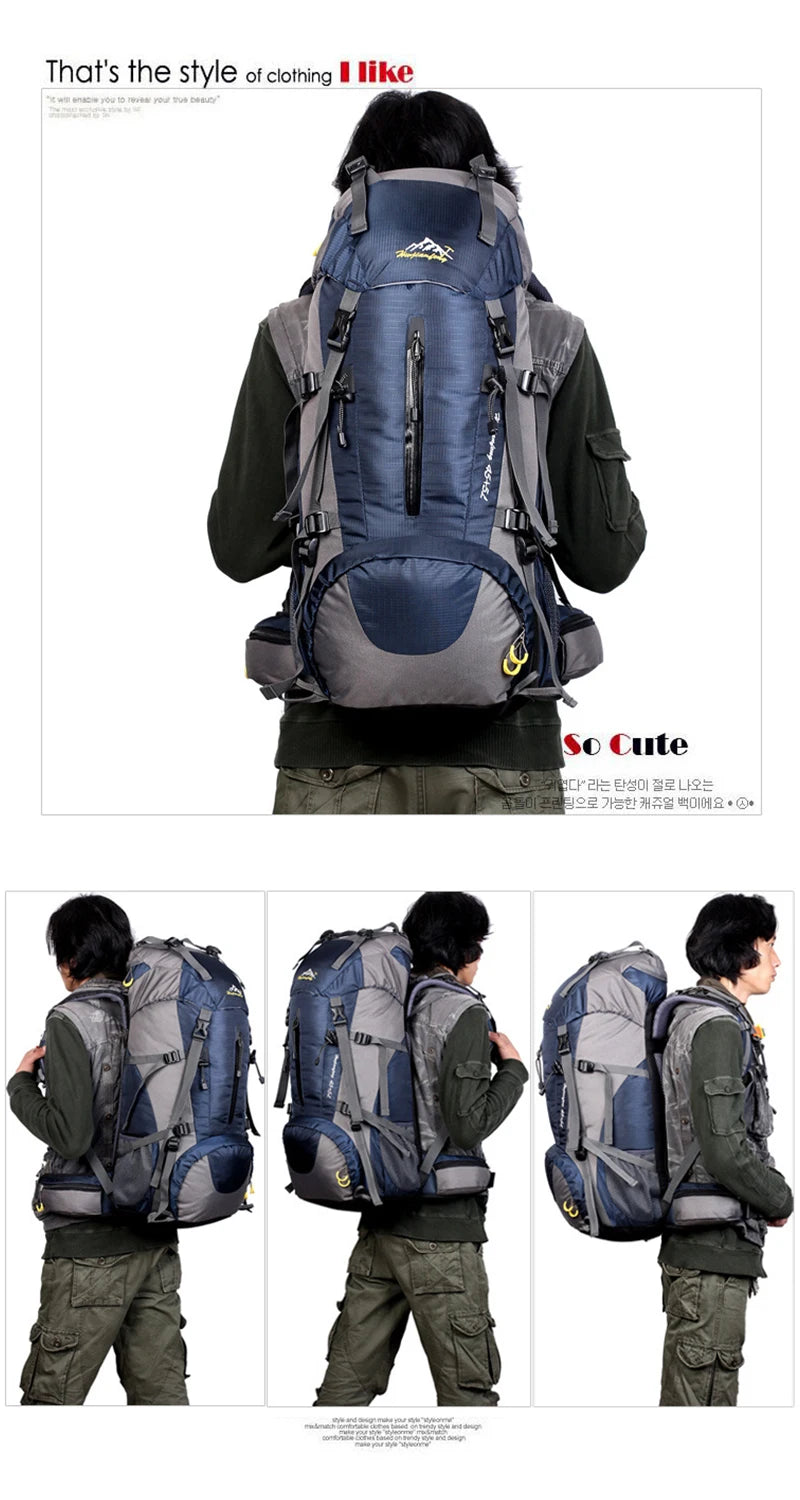 50L Hiking & Camping Backpack — Waterproof Multi-Function Trekking Bag for Women & Men