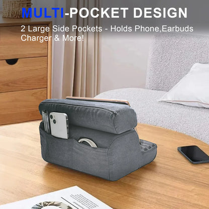 Xnyocn Foldable Tablet Pillow Stand – Soft Lap & Desk Holder with Stylus Pocket for iPad Pro