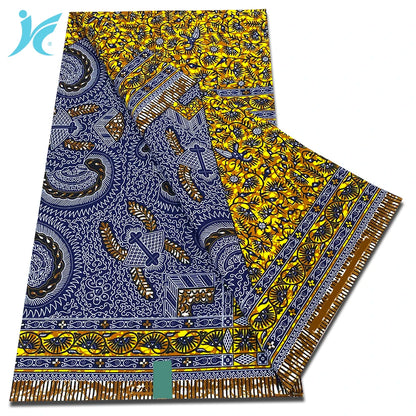 Classic African Wax Fabric - 100% Cotton Soft Ankara Pagne for Women's Dresses