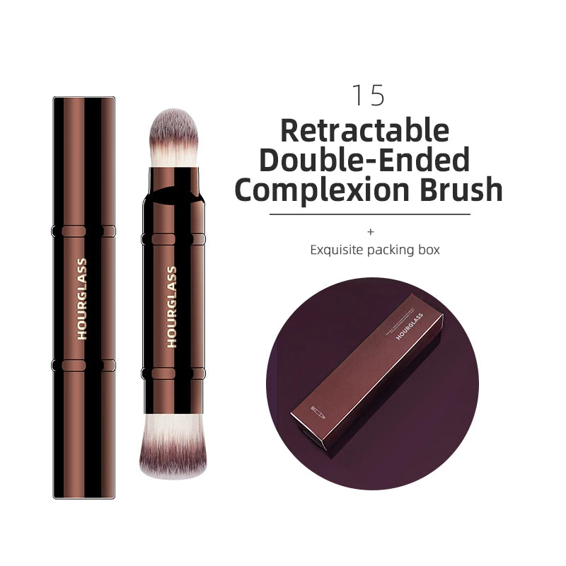 Hourglass Makeup Brushes Set – Powder, Foundation, Concealer, Blusher, Bronzer, Eyeshadow & Eyebrow Sculpting Brushes